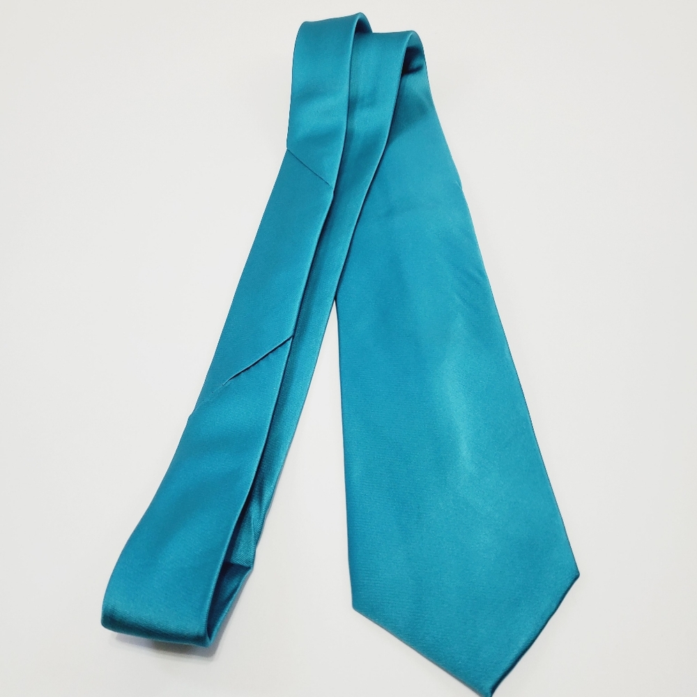 Joseph & Feiss Necktie Solid Blue Pattern Men's N… - image 2